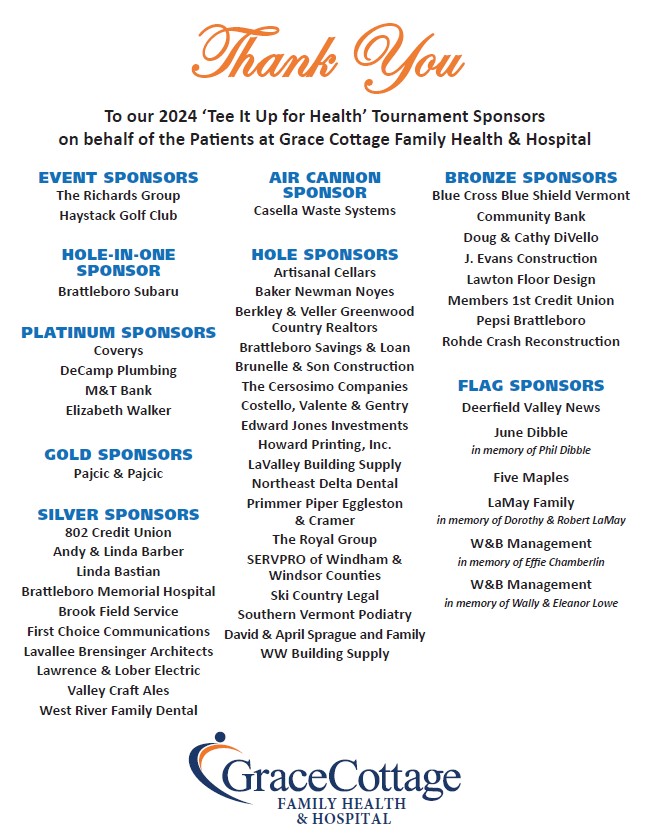 Tee It Up For Health 2024 Sponsors