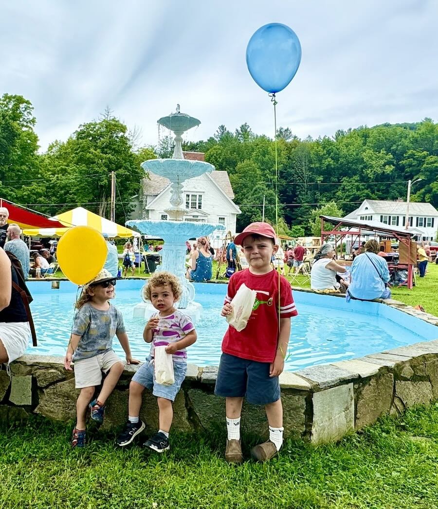 Kids at Fountain on Fair Day